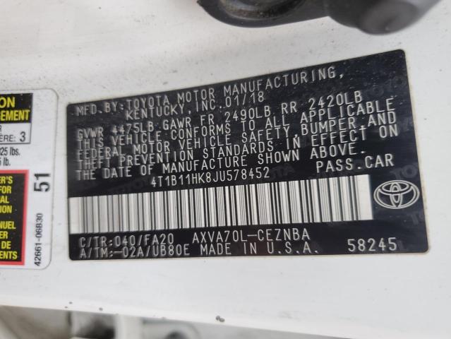 2018 TOYOTA CAMRY L - 4T1B11HK8JU578452