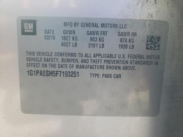 2015 CHEVROLET CRUZE LS - 1G1PA5SH5F7193251