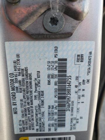 2017 FORD FUSION SE - 3FA6P0H73HR164755