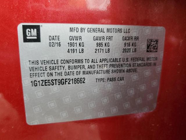 2016 CHEVROLET MALIBU LT - 1G1ZE5ST9GF218662