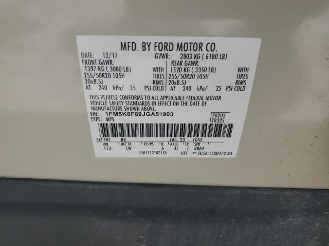 2018 FORD EXPLORER L - 1FM5K8F89JGA51903