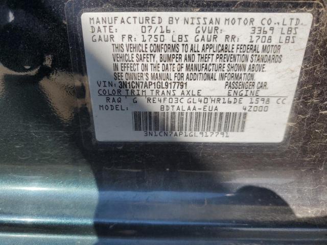 VIN 3N1CN7AP1GL917791 2016 Nissan Versa, S no.12