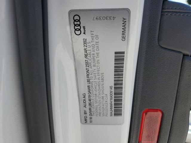 VIN WAUHMAF41KA009145 2019 Audi A4, Premium Plus no.12