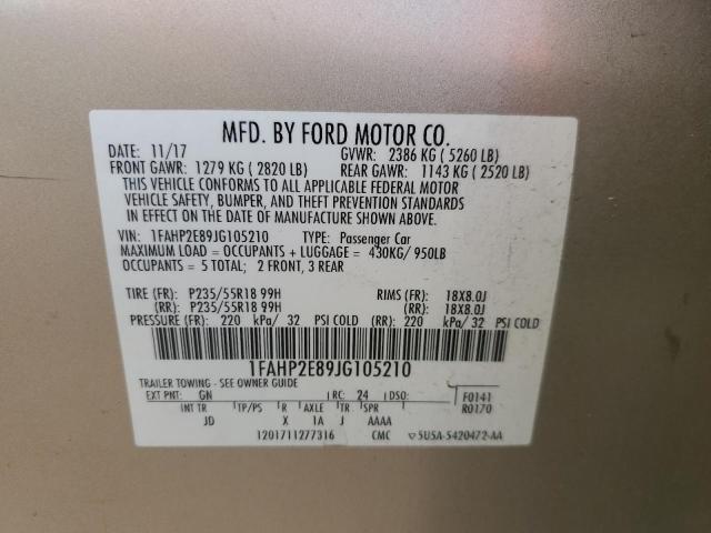 VIN 1FAHP2E89JG105210 2018 Ford Taurus, Sel no.12