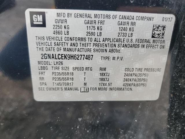 2017 CHEVROLET EQUINOX LT - 2GNALCEK9H6277487