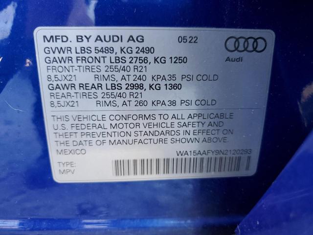 VIN WA15AAFY9N2120293 2022 Audi Q5, Sportback Prm P... no.13