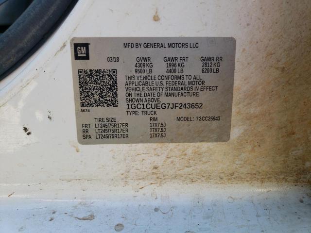 2018 CHEVROLET SILVERADO - 1GC1CUEG7JF243652