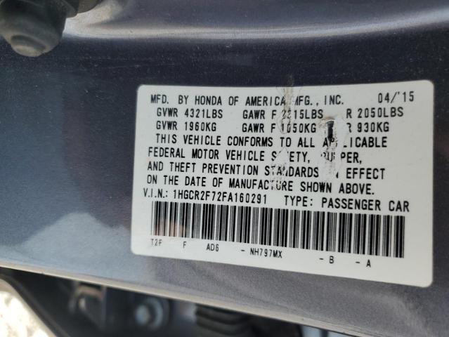 2015 HONDA ACCORD EX - 1HGCR2F72FA160291