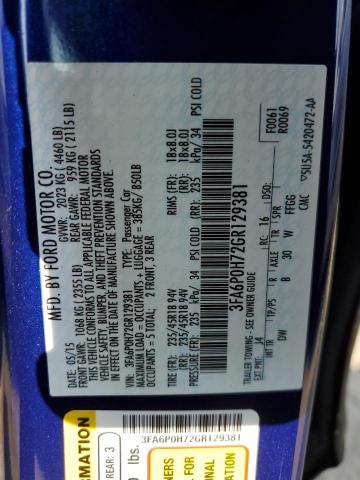2016 FORD FUSION SE - 3FA6P0H72GR129381