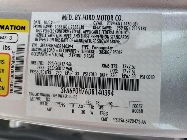 VIN 3FA6P0H76DR140394 2013 Ford Fusion, SE no.12