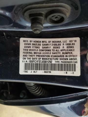 2018 HONDA CIVIC EX - 19XFC1F37JE001292