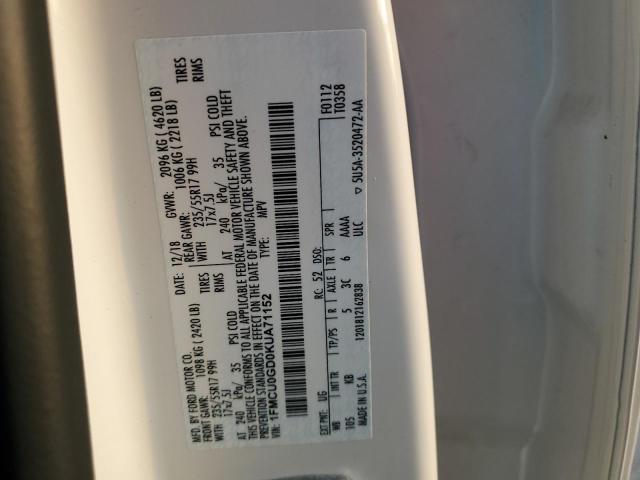 2019 FORD ESCAPE SE - 1FMCU0GD0KUA71152