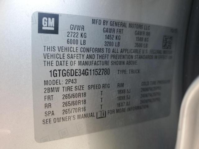 2016 GMC CANYON SLT 1GTG6DE34G1152780  68535004