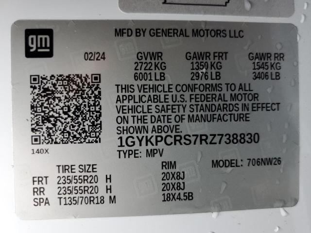 VIN 1GYKPCRS7RZ738830 2024 Cadillac XT6, Premium Lu... no.14