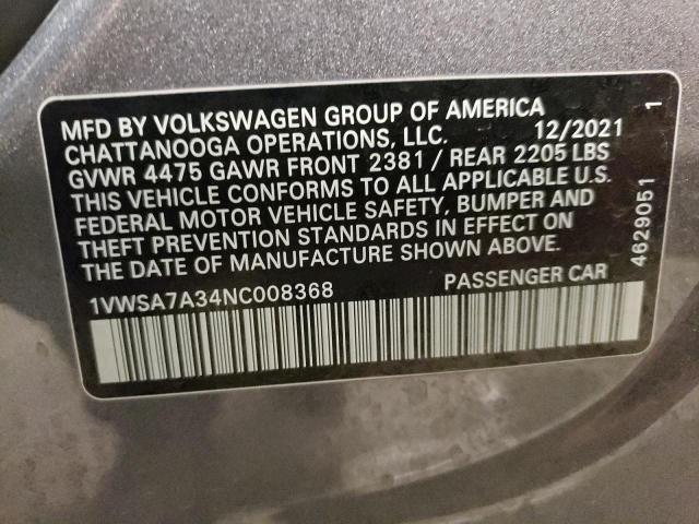 2022 VOLKSWAGEN PASSAT SE - 1VWSA7A34NC008368