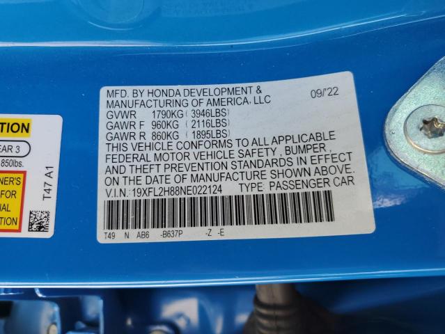 2022 HONDA CIVIC SPOR - 19XFL2H88NE022124