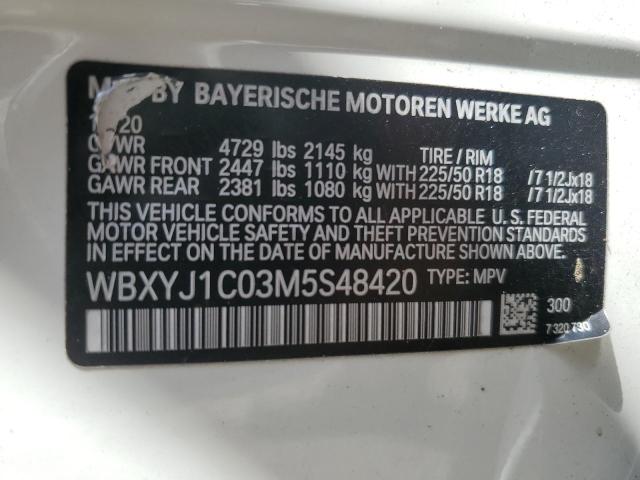 VIN WBXYJ1C03M5S48420 2021 BMW X2 no.13