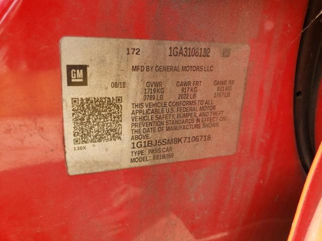 1G1BJ5SM8K7106718 2019 CHEVROLET CRUZE