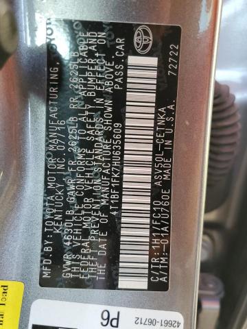 2017 TOYOTA CAMRY LE/X 4T1BF1FK7HU635609
