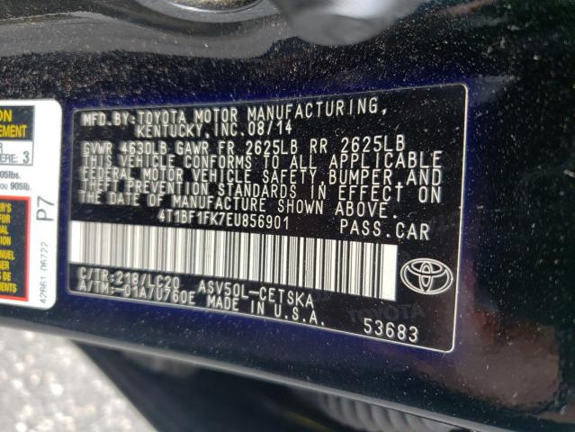 VIN 4T1BF1FK7EU856901 2014 Toyota Camry, L no.13