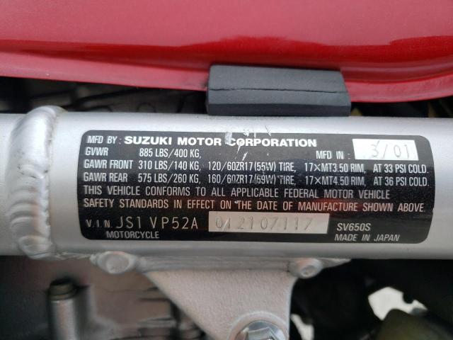 2001 SUZUKI SV650 S JS1VP52A012107117