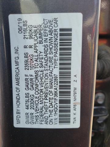 2019 HONDA ACCORD SPO - 1HGCV1F36KA122897