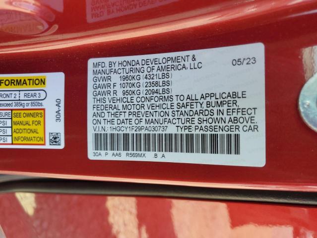 2023 HONDA ACCORD LX - 1HGCY1F29PA030737