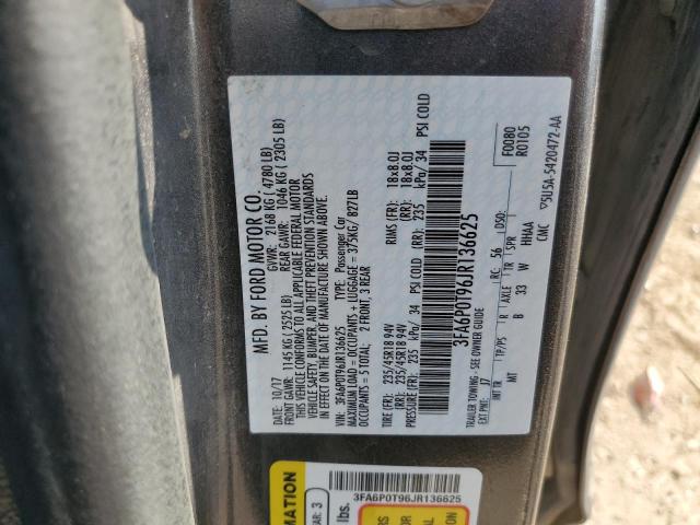 VIN 3FA6P0T96JR136625 2018 Ford Fusion, SE no.12