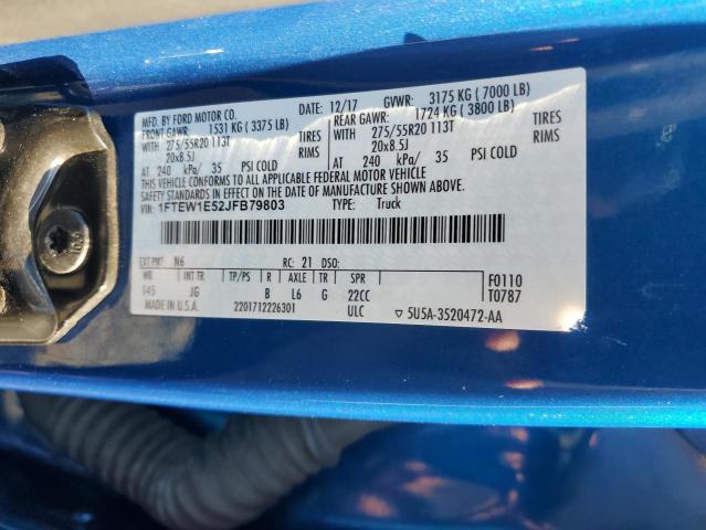 2018 FORD F150 SUPER - 1FTEW1E52JFB79803