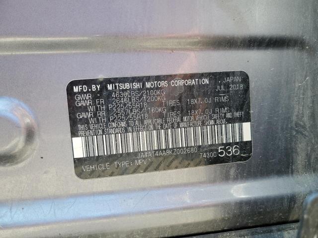 2019 MITSUBISHI ECLIPSE CR JA4AT4AA8KZ002680