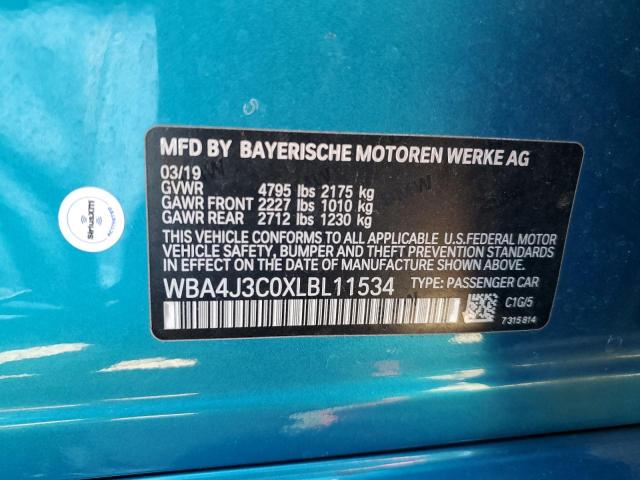 VIN WBA4J3C0XLBL11534 2020 BMW 4 Series, 430XI Gran... no.12