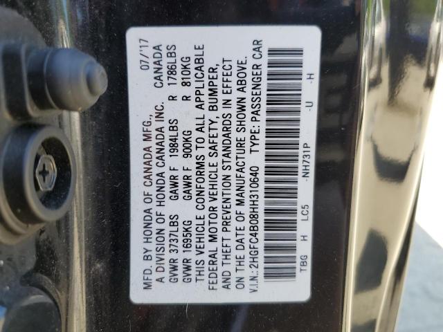 VIN 2HGFC4B08HH310640 2017 Honda Civic, LX no.12