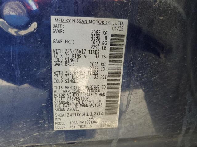 2019 NISSAN ROGUE S - 5N1AT2MT1KC811704