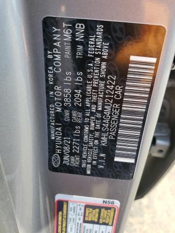 2021 HYUNDAI ELANTRA SE - KMHLS4AG4MU212422