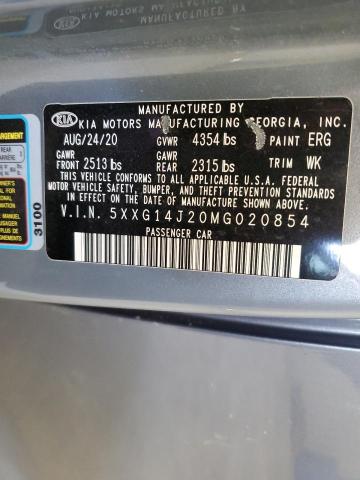 VIN 5XXG14J20MG020854 2021 KIA K5, Lxs no.12