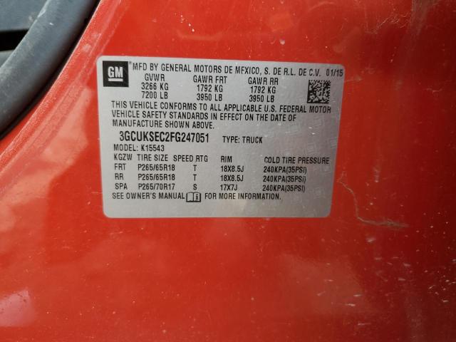 2015 CHEVROLET SILVERADO - 3GCUKSEC2FG247051