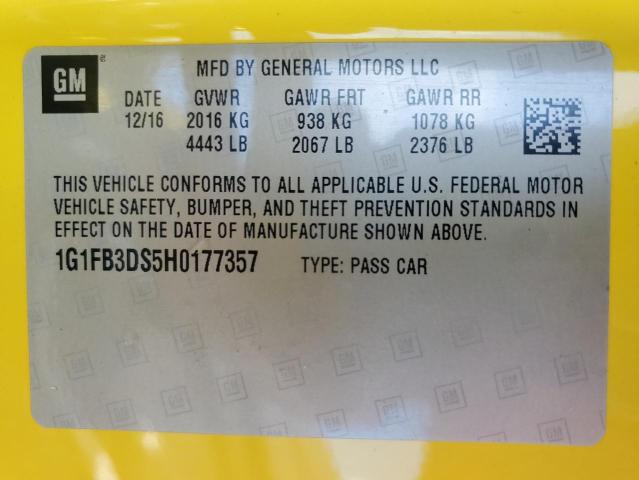 2017 CHEVROLET CAMARO LT - 1G1FB3DS5H0177357