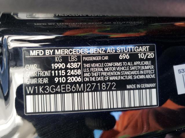 VIN W1K3G4EB6MJ271872 2021 MERCEDES-BENZ A-CLASS no.13