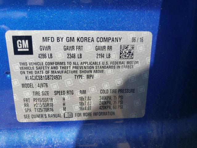 2016 BUICK ENCORE - KL4CJCSB1GB724931