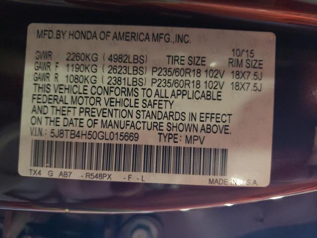 2016 ACURA RDX TECHNO - 5J8TB4H50GL015669