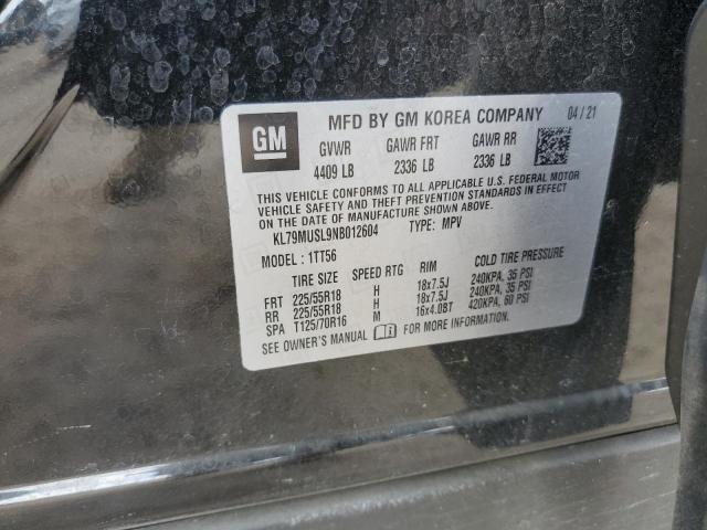 2022 CHEVROLET TRAILBLAZE - KL79MUSL9NB012604