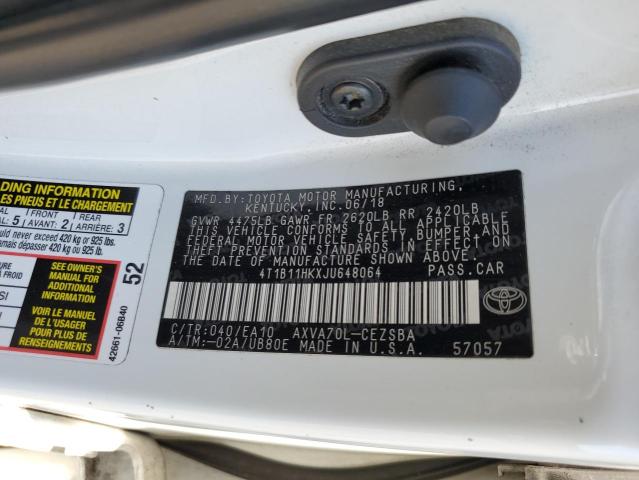 VIN 4T1B11HKXJU648064 2018 Toyota Camry, L no.13