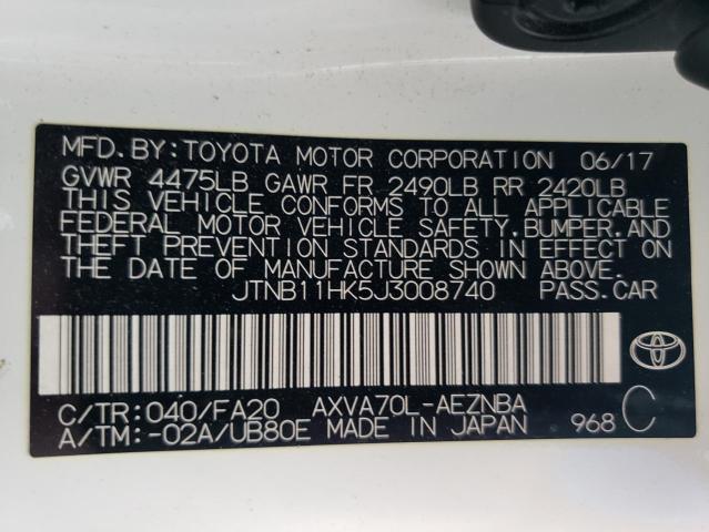 VIN JTNB11HK5J3008740 2018 Toyota Camry, L no.13