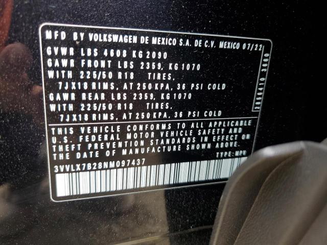 2022 VOLKSWAGEN TAOS SE IQ - 3VVLX7B28NM097437