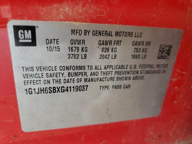 2016 CHEVROLET SONIC RS 1G1JH6SBXG4119037
