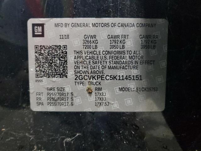 2019 CHEVROLET SILVER1500 2GCVKPEC5K1145151
