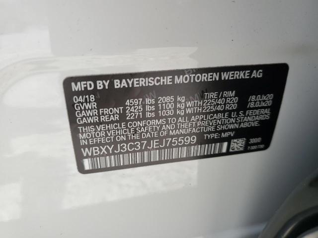 VIN WBXYJ3C37JEJ75599 2018 BMW X2, Sdrive28I no.14