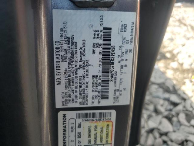 VIN 3FA6P0G78ER312458 2014 Ford Fusion, S no.12