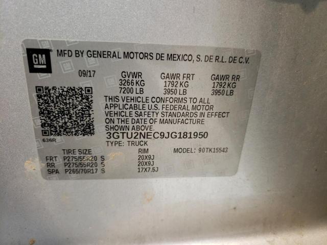 2018 GMC SIERRA K15 - 3GTU2NEC9JG181950
