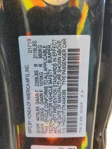 2019 HONDA ACCORD SPO - 1HGCV1F37KA045389